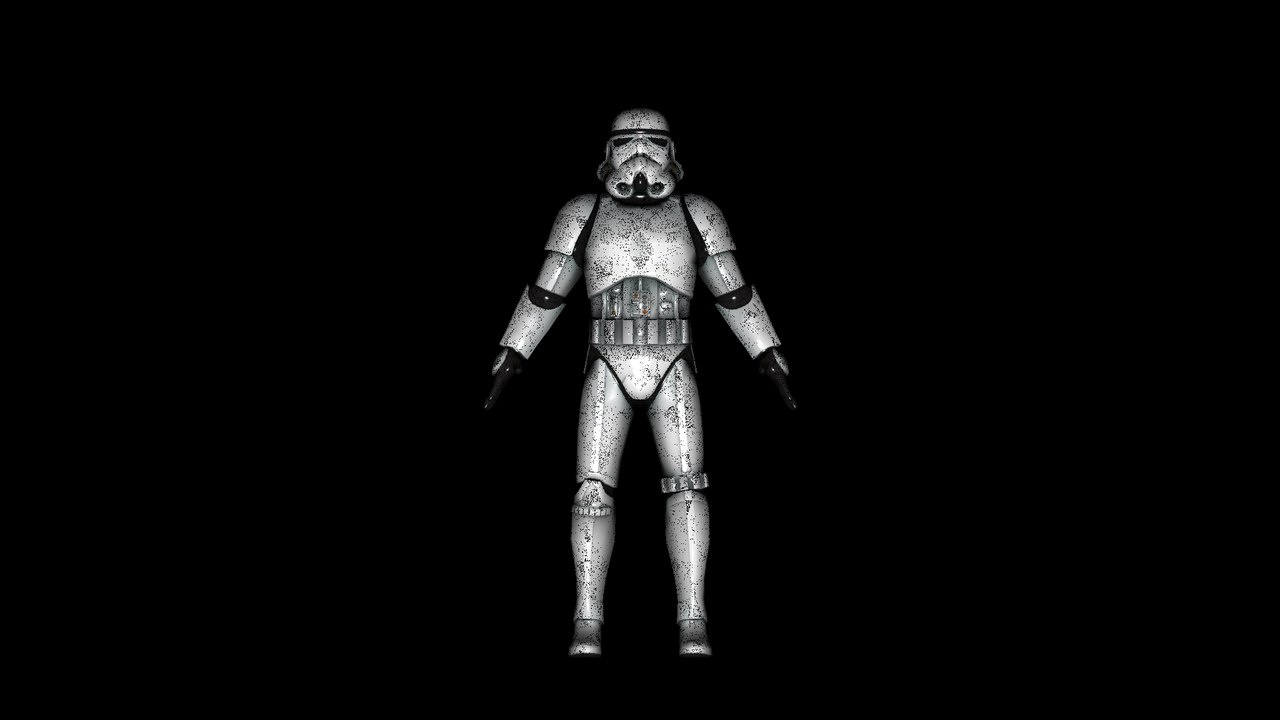 Созданная программой "Ray tracing render" модель штурмовика из "Звездных войн" Созданная программой "Ray tracing render" модель штурмовика из "Звездных войн"